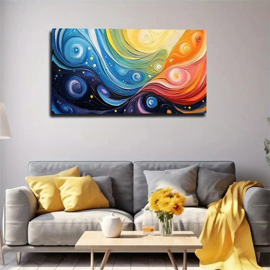 Minimalist Vibrant Colourful Wall Art Canvas Office Home Room Framed 120x60cm