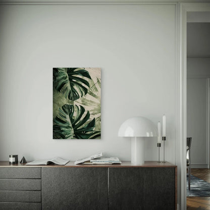 Tropical Monstera Deliciosa Leaf  60x90cm Metal Print Ready to Hang