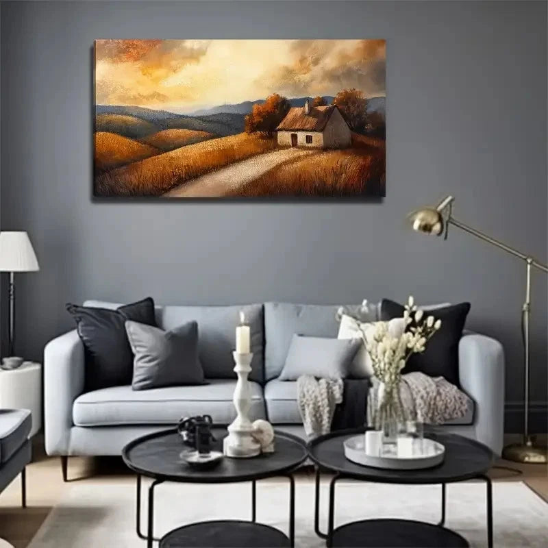 Country House Perfect Wall Art Canvas Office Home Room Framed 120x60cm