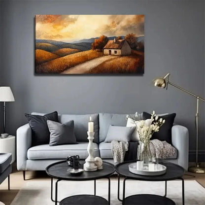Country House Perfect Wall Art Canvas Office Home Room Framed 120x60cm