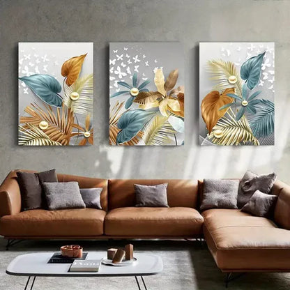 3pcs Luxury Butterfly Wall Art Set Canvas Unframed - High Quality Print 100% Australian Made Wall Canvas