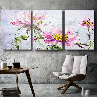 3pcs Romantic Pink Peony Floral Wall Art Set Canvas Framed 60x90cm - High Quality Print 100% Australian Made Wall Canvas Ready to Hang