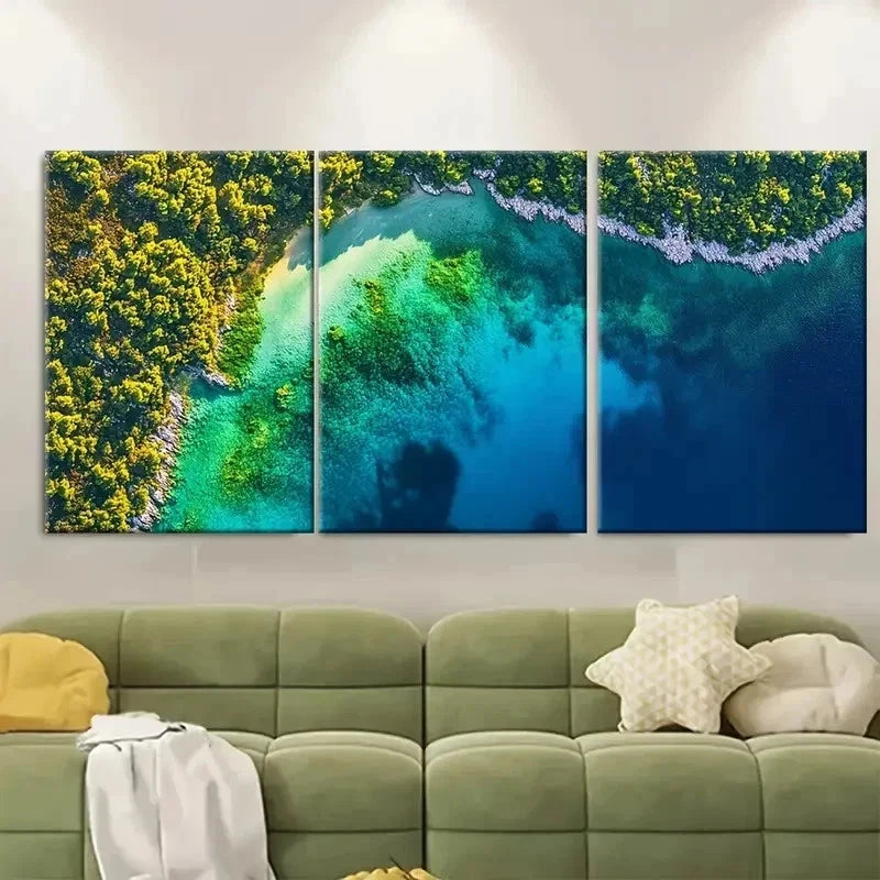 3pcs Lovers Croatia National Park Décor Perfect Wall Art Set Canvas Framed 40x60cm - High Quality Print 100% Australian Made Wall Canvas Ready to Hang - Bella Home Decor