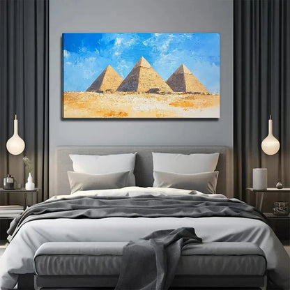 Egyptian Pyramid Modern Wall Art Canvas Office Home Room Framed 120x60cm