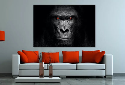 Black & White Gorilla Face Wall Art Decor 100% Australian Made - Bella Home Decor