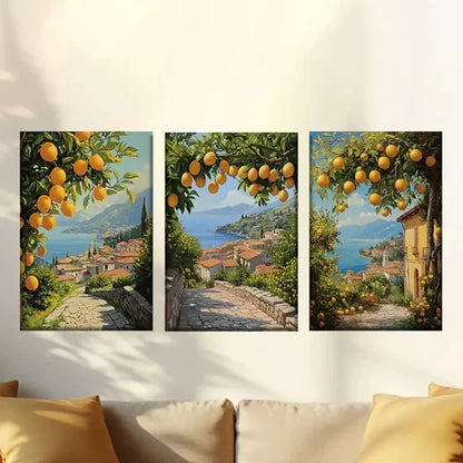3pcs Elegant Country Orange Trees Wall Art Canvas Unframed – High Quality Print 100% Australian Made Wall Canvas
