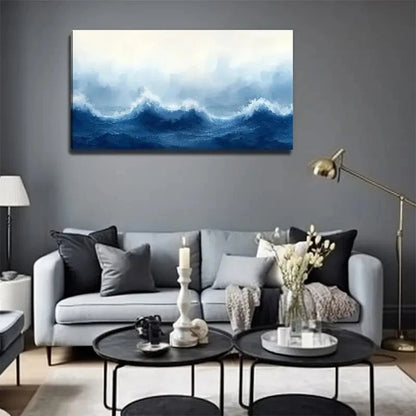 Ocean Waves Nature Wall Art Canvas Office Home Room Framed 120x60cm