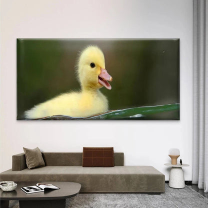 Cute Yellow Duckling in Water Wall Art Canvas Office Home Room Framed 120x60cm