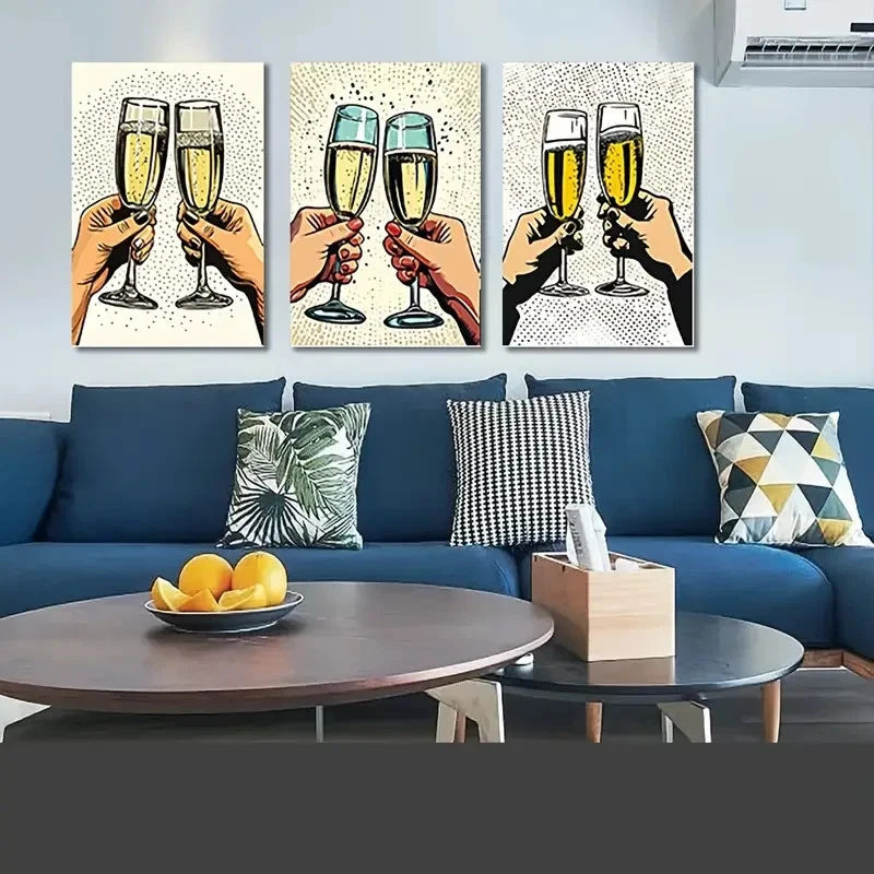 3pcs Retro Style Dorm Corridor  Wall Art Canvas Framed 40x60cm - High Quality Print 100% Australian Made Wall Canvas Ready to Hang - Bella Home Decor
