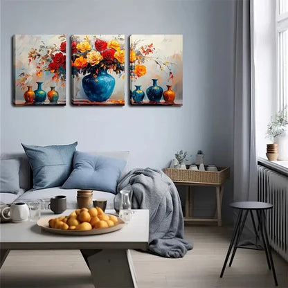 3pcs Several Different Colors Vase Perfect Wall Art Canvas Unframed - High Quality Print 100% Australian Made Wall Canvas