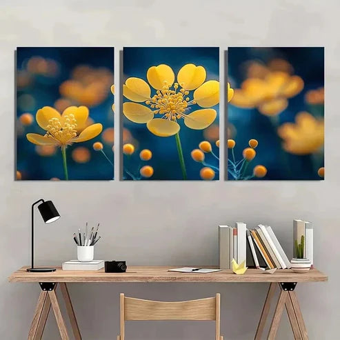 3pcs Fennel Flower Nature Perfect Wall Art Set Canvas Unframed - High Quality Print 100% Australian Made Wall Canvas