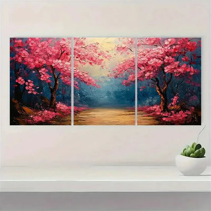 3pcs Abstract Floral Landscape AF Wall Art Set Canvas Unframed - High Quality Print 100% Australian Made Wall Canvas - Bella Home Decor
