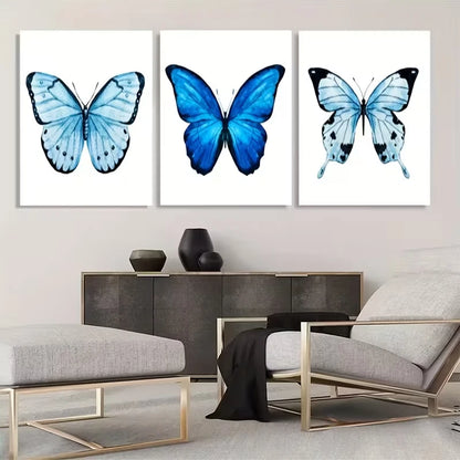 3pcs Butterfly Set Abstract Decor   Wall Art Set Canvas Framed 50x70cm - High Quality Print 100% Australian Made Wall Canvas Ready to Hang - Bella Home Decor