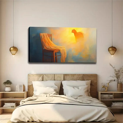 Orange & Yellow Warm Tones Wall Art Canvas Office Home Room Framed 120x60cm