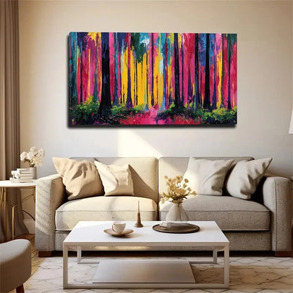 Abstract Modern Vibrant Pink Wall Art Canvas Office Home Room Framed 120x60cm