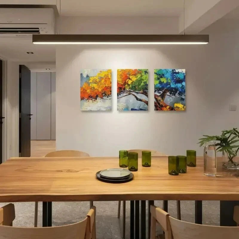 3pcs Colourful Vibrant Tree Painting Metal Print Ready to Hang Art - Bella Home Decor