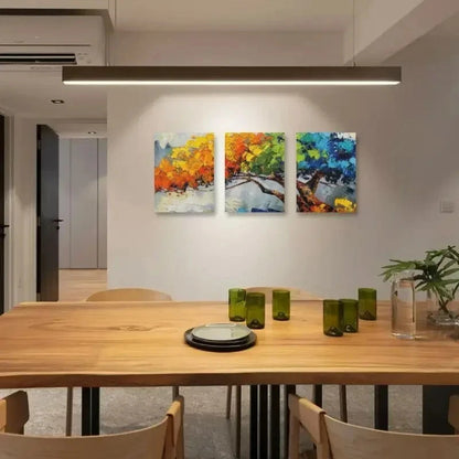 3pcs Colourful Vibrant Tree Painting Metal Print Ready to Hang Art - Bella Home Decor