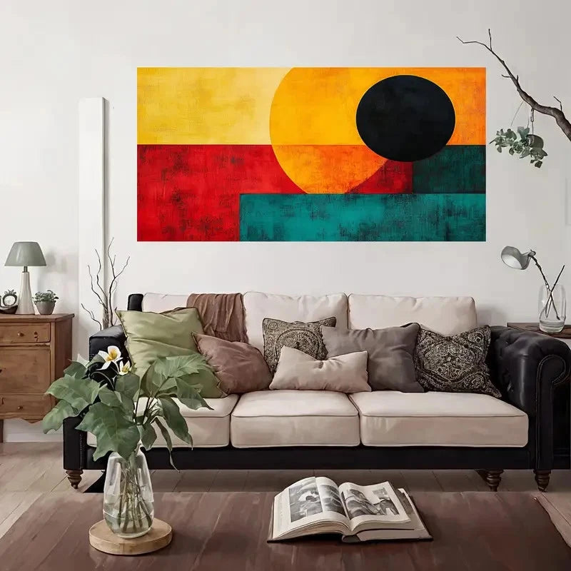 Abstract Geometric Decorative Wall Art Canvas Office Home Room Framed 120x60cm