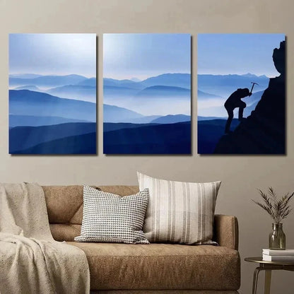 3pcs Artistic Climber Silhouette Perfect Wall Art Set Canvas Framed 40x60cm - High Quality Print 100% Australian Made Wall Canvas Ready to Hang - Bella Home Decor