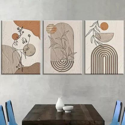 3pcs Bohemian Style Modern Fashion Geometric Canvas Unframed - High Quality Print 100% Australian Made Wall Canvas - Bella Home Decor