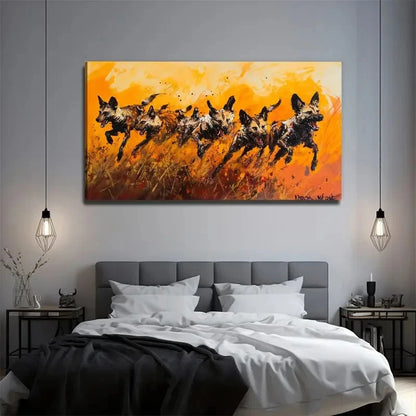 Vibrant African Wildlife Wall Art Canvas Office Home Room Framed 120x60cm