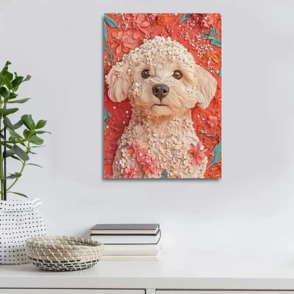 Beautiful Bichpoo Poochon Dog Painting 40x60cm Metal Print Ready to Hang - Bella Home Decor
