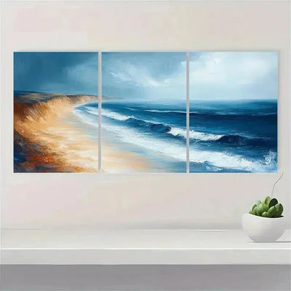 3pcs Ocean Landscape Beach Wall Art Set Canvas Unframed - High Quality Print 100% Australian Made Wall Canvas