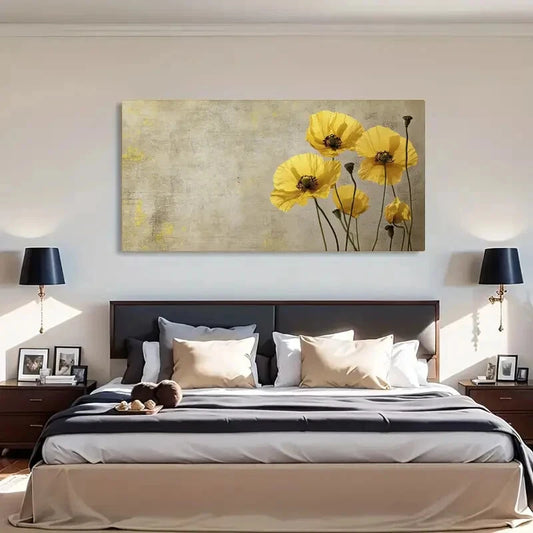 Minimalistic Background Stcems Wall Art Canvas Office Home Room Framed 120x60cm