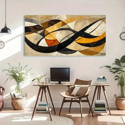 Retro Classic Abstract Spring Wall Art Canvas Office Home Room Framed 120x60cm