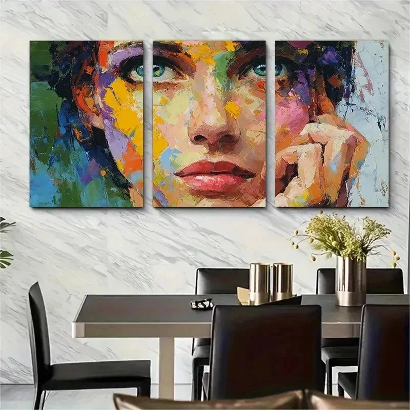 3pcs Girl Figure Giclee Impressionist Perfect Wall Art Set Canvas Framed 50x70cm - High Quality Print 100% Australian Made Wall Canvas Ready to Hang - Bella Home Decor