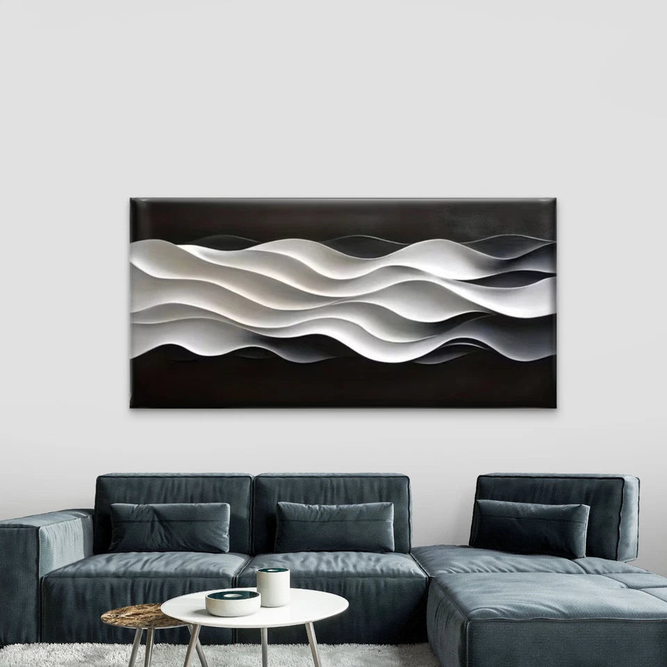 Abstract Dynamic Flow Lines Wall Art Canvas Office Home Room Framed 120x60cm