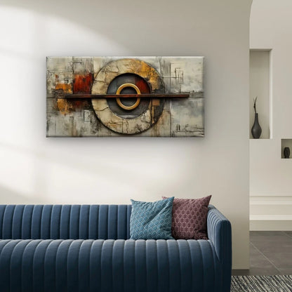Abstract Concentric Circles Wall Art Canvas Office Home Room Framed 120x60cm