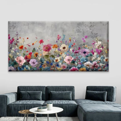 Multicolor Wildflower Garden Wall Art Canvas Office Home Room Framed 120x60cm