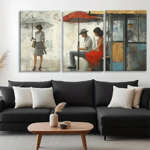 3pcs Retro Urban Romance Love Story Vibe Perfect Wall Art Canvas Unframed - High Quality Print 100% Australian Made Wall Canvas