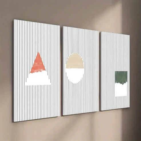 3pcs Triangle Circle And Square Creative Wall Art Set Canvas Unframed - High Quality Print 100% Australian Made Wall Canvas