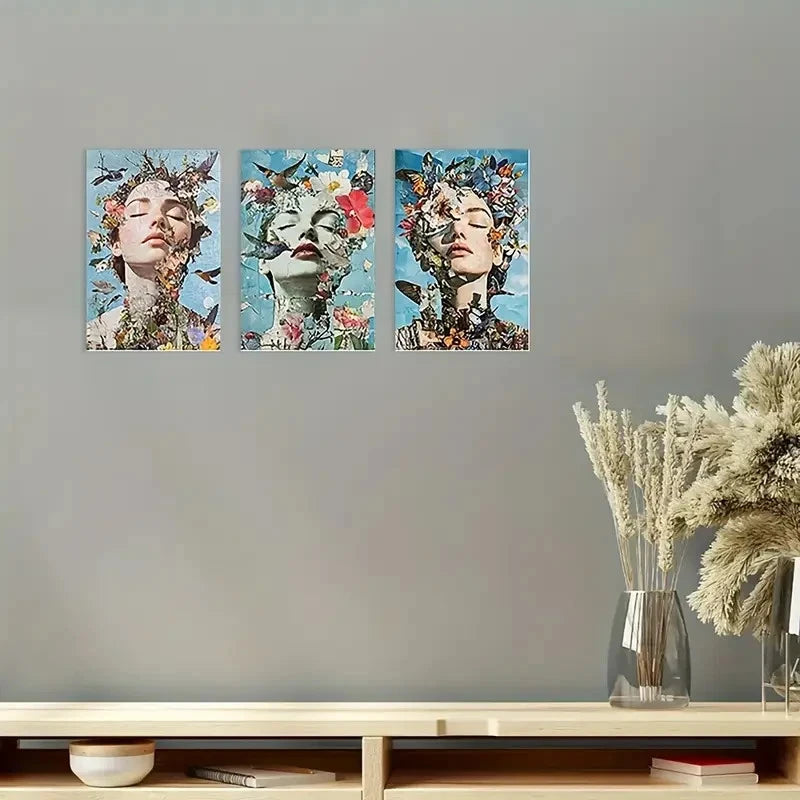 3pcs Bird & Floral  Kitchen Dorm Corridor Wall Art Canvas Framed 40x60cm - High Quality Print 100% Australian Made Wall Canvas Ready to Hang - Bella Home Decor