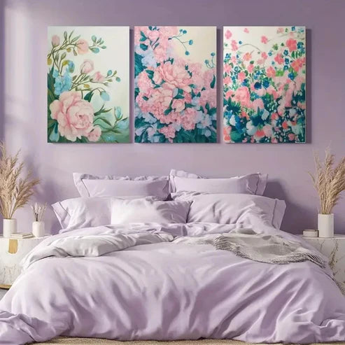 3pcs Floral Canvas Office, Wall Decorations Wall Art Canvas Unframed - High Quality Print 100% Australian Made Wall Canvas