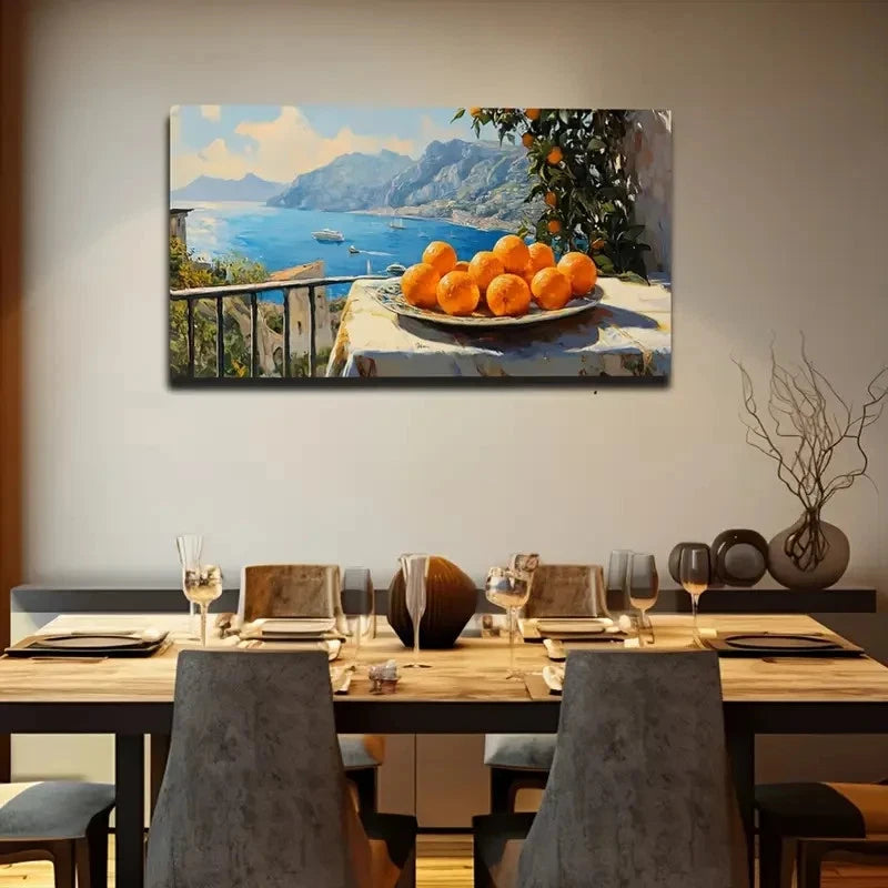 Vibrant Sunset Beach & Ocean Wall Art Canvas Office Home Room Framed 120x60cm