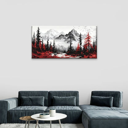 Abstract Mountain Snow-Capped Wall Art Canvas Office Home Room Framed 120x60cm