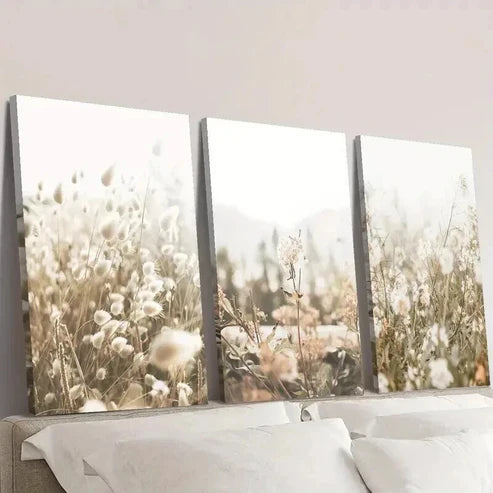 3pcs Scandinavian Countryside Landscape Wall Art Set Canvas Unframed - High Quality Print 100% Australian Made Wall Canvas