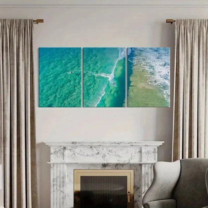 3pcs Seaside Sea Sports Surfing Landscape Wall Art Set Canvas Framed 40x60cm - High Quality Print 100% Australian Made Wall Canvas Ready to Hang