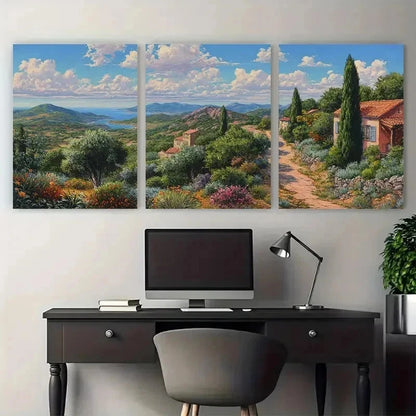 3pcs Commission Landscape Painting Perfect Wall Art Set Canvas Framed 50x70cm - High Quality Print 100% Australian Made Wall Canvas Ready to Hang - Bella Home Decor