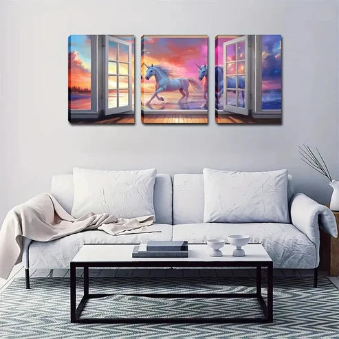 3pcs Stunning Sky Scene In White Décor Wall Art Canvas Unframed - High Quality Print 100% Australian Made Wall Canvas
