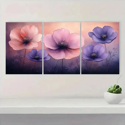 3pcs Blush Pink & Lavender BP    Wall Art Set Canvas Framed 60x90cm - High Quality Print 100% Australian Made Wall Canvas Ready to Hang - Bella Home Decor
