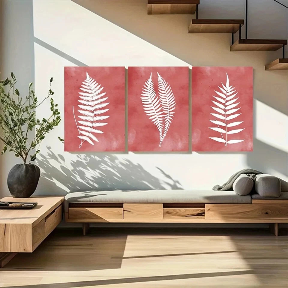 3pcs Blush Watercolor Botanical Coastal Metal Print Ready to Hang Art