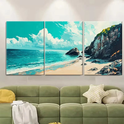 3pcs Carbis Bay Travel Metal Print Ready to Hang Art - Bella Home Decor