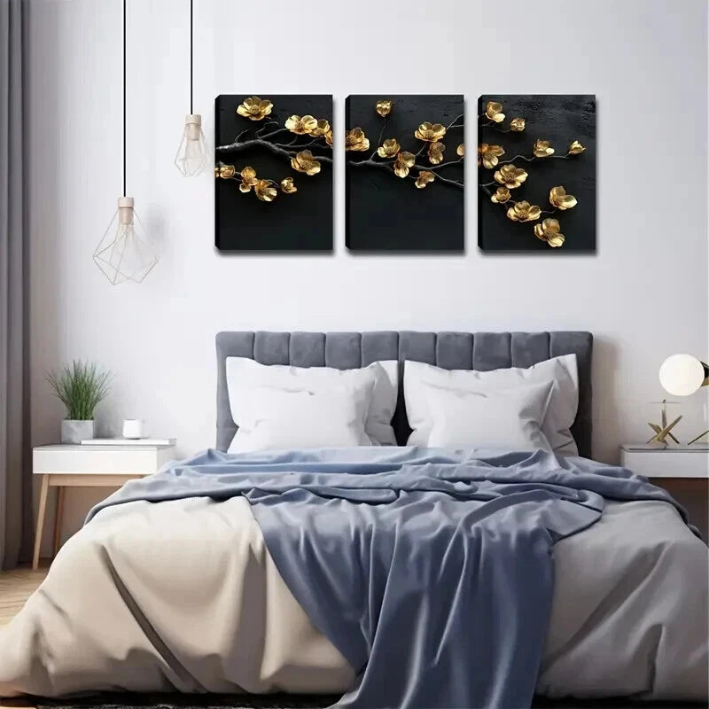 3pcs Magnolia Flower Design Deco Perfect Wall Art Set Canvas Framed 50x70cm - High Quality Print 100% Australian Made Wall Canvas Ready to Hang - Bella Home Decor