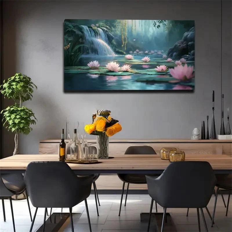 Tranquil Blue & Green Design Wall Art canvas office home room framed 120x60cm - Bella Home Decor