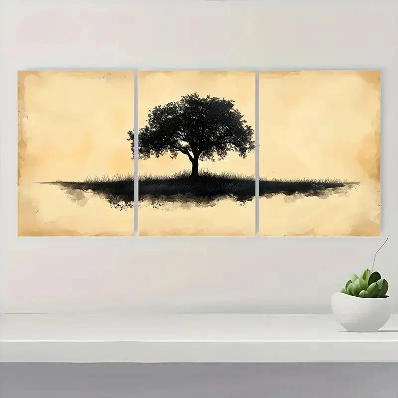 3pcs Abstract Sketch Shepherd Tree RT    Wall Art Set Canvas Framed 50x70cm - High Quality Print 100% Australian Made Wall Canvas Ready to Hang - Bella Home Decor