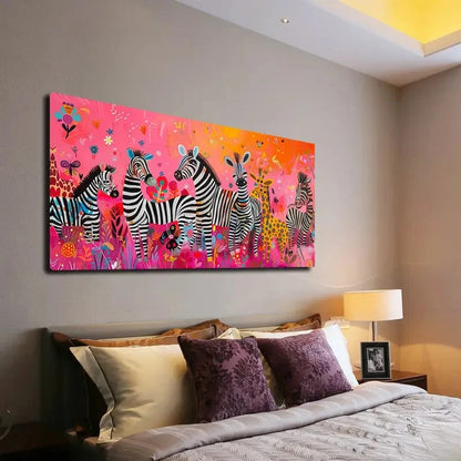Colorful Abstract Animal Wall Art Canvas Office Home Room Framed 120x60cm